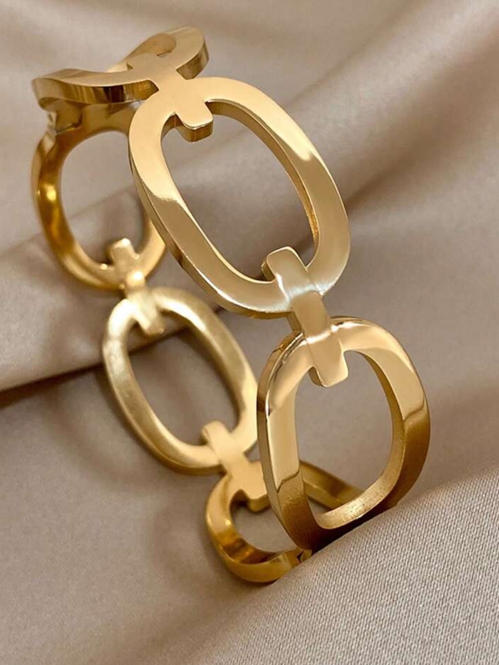 Gold Link Statement Bracelet - Women Jewelry